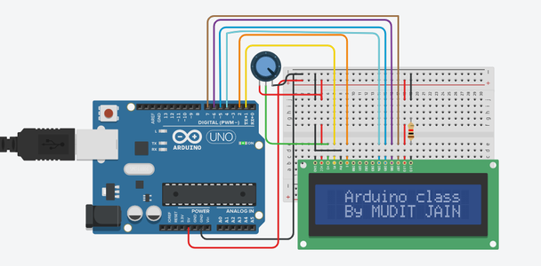 Interfacing LCD With Arduino on Tinkercad