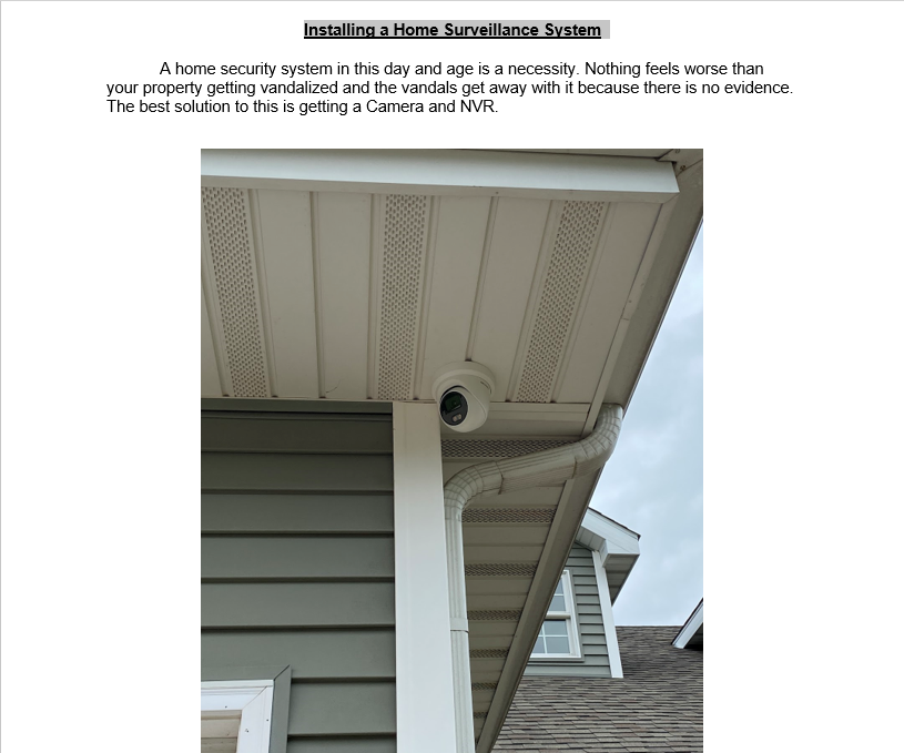 Installing a Home Surveillance System