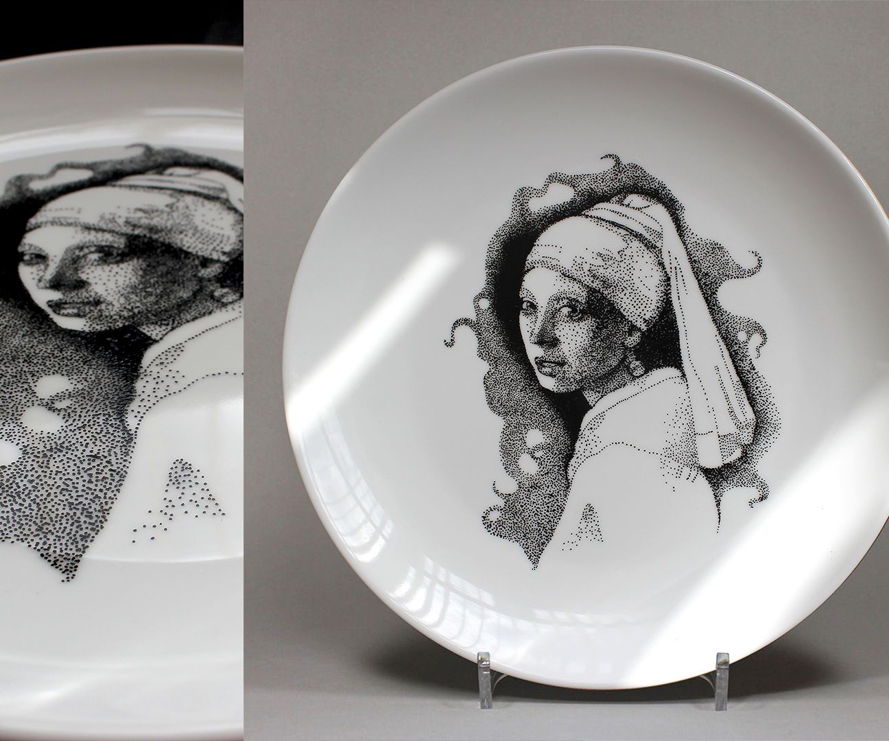 10 000 Dots: Realistic Portrait on Porcelain