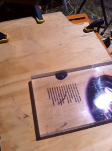 Plywood With Drill and Routing Outside Edge of Acrylic