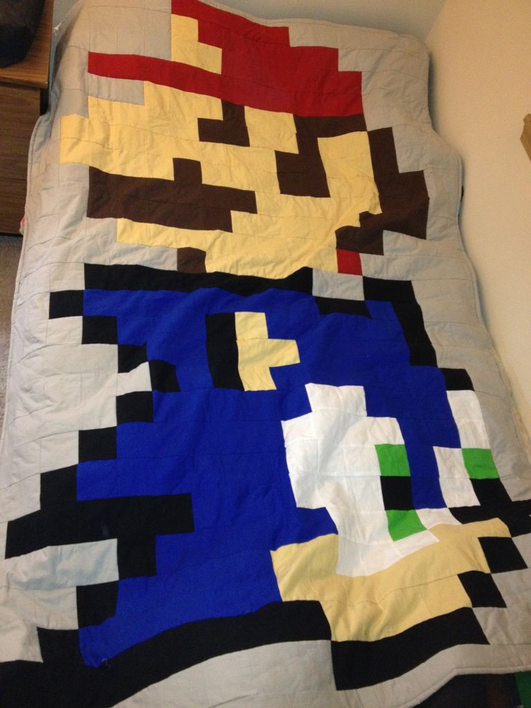 Mario & Sonic Block Quilt