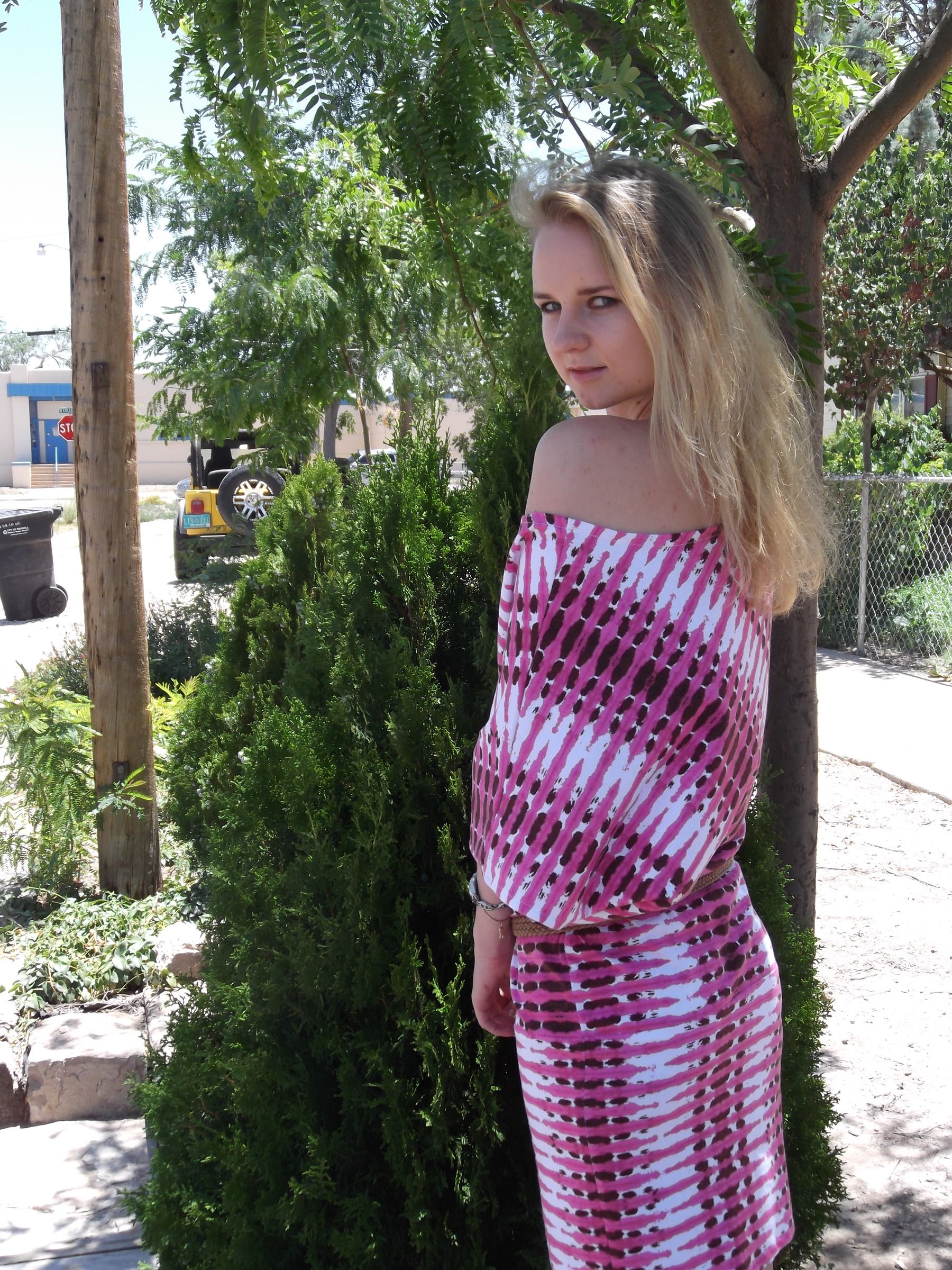 Summer Stylish Dress Using a T-shirt for the Pattern