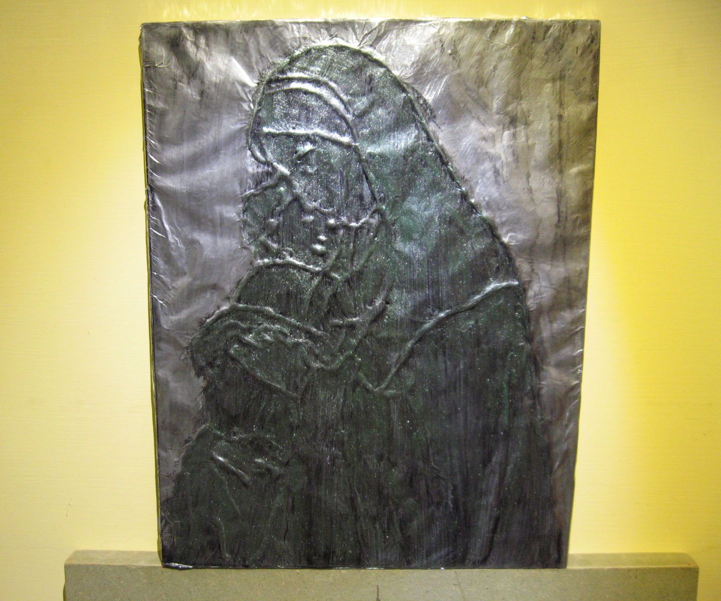 Art Work With Aluminium Foil Over Cardboard