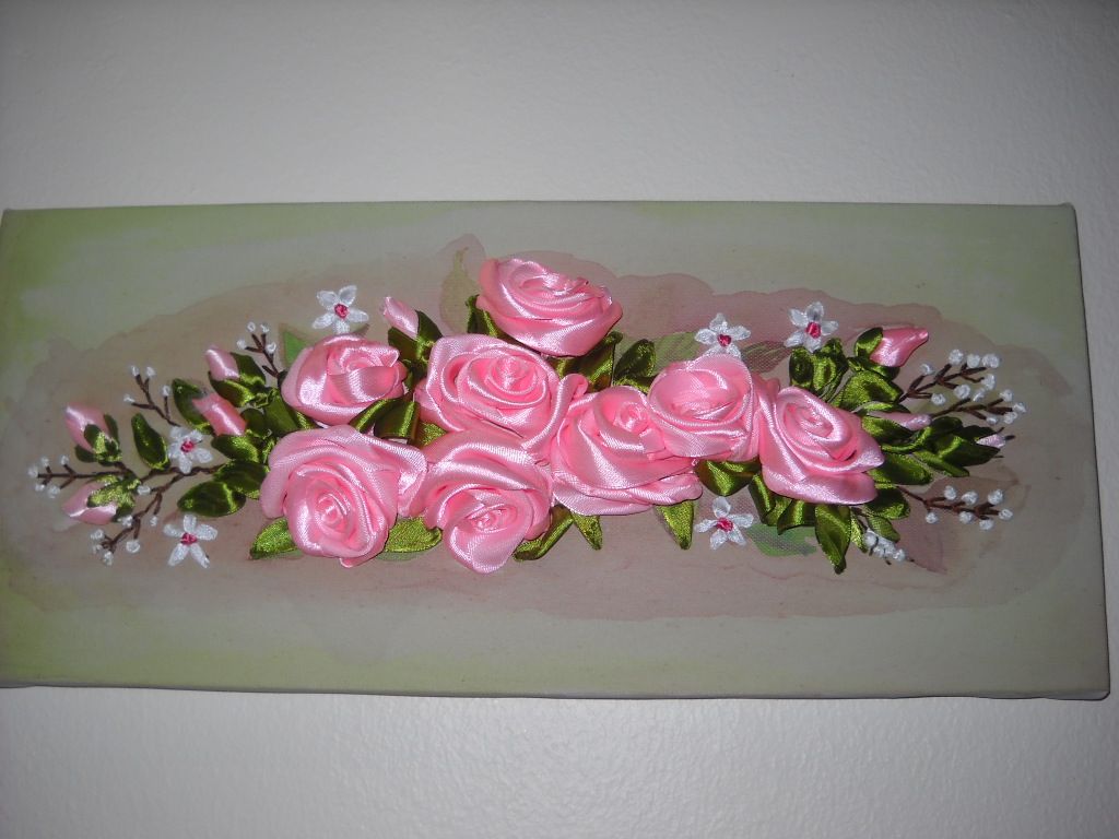 Ribbon Embroidery on Canvas