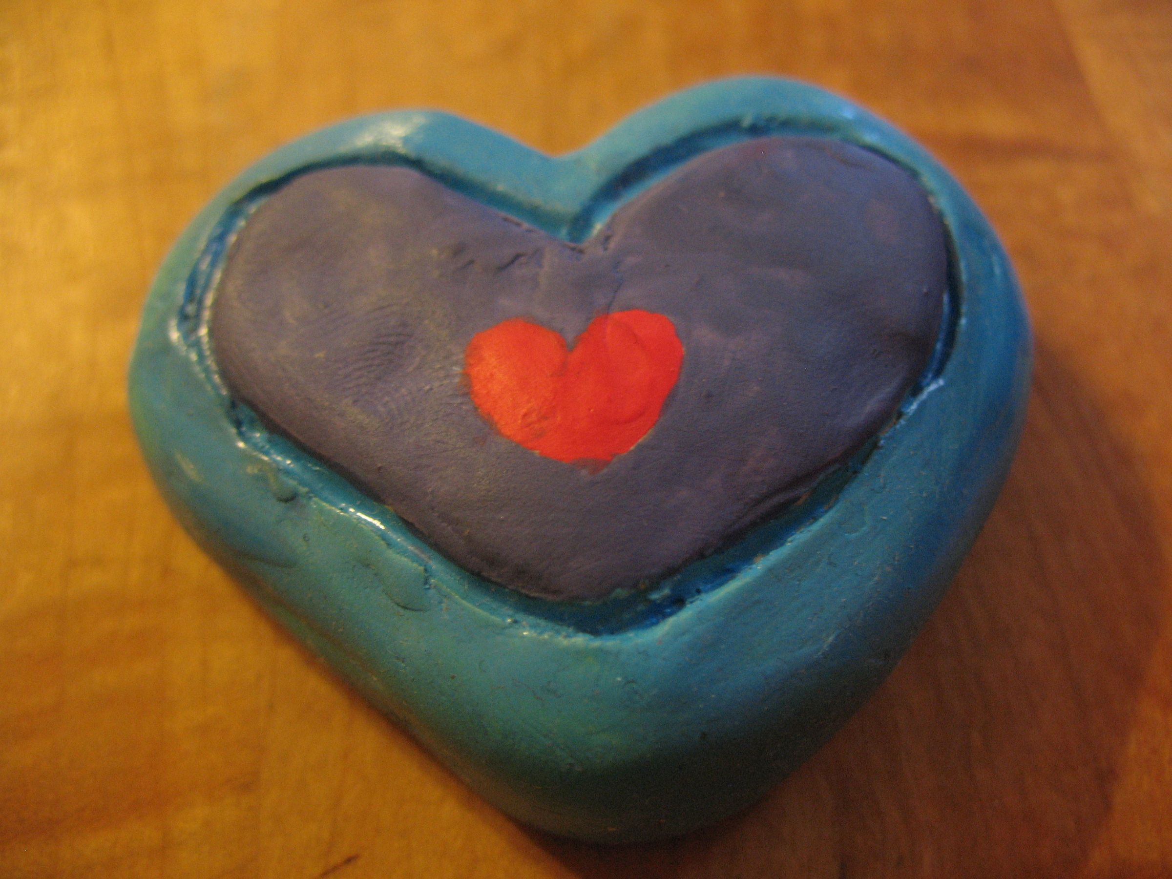 Clay Heart Piece Figure