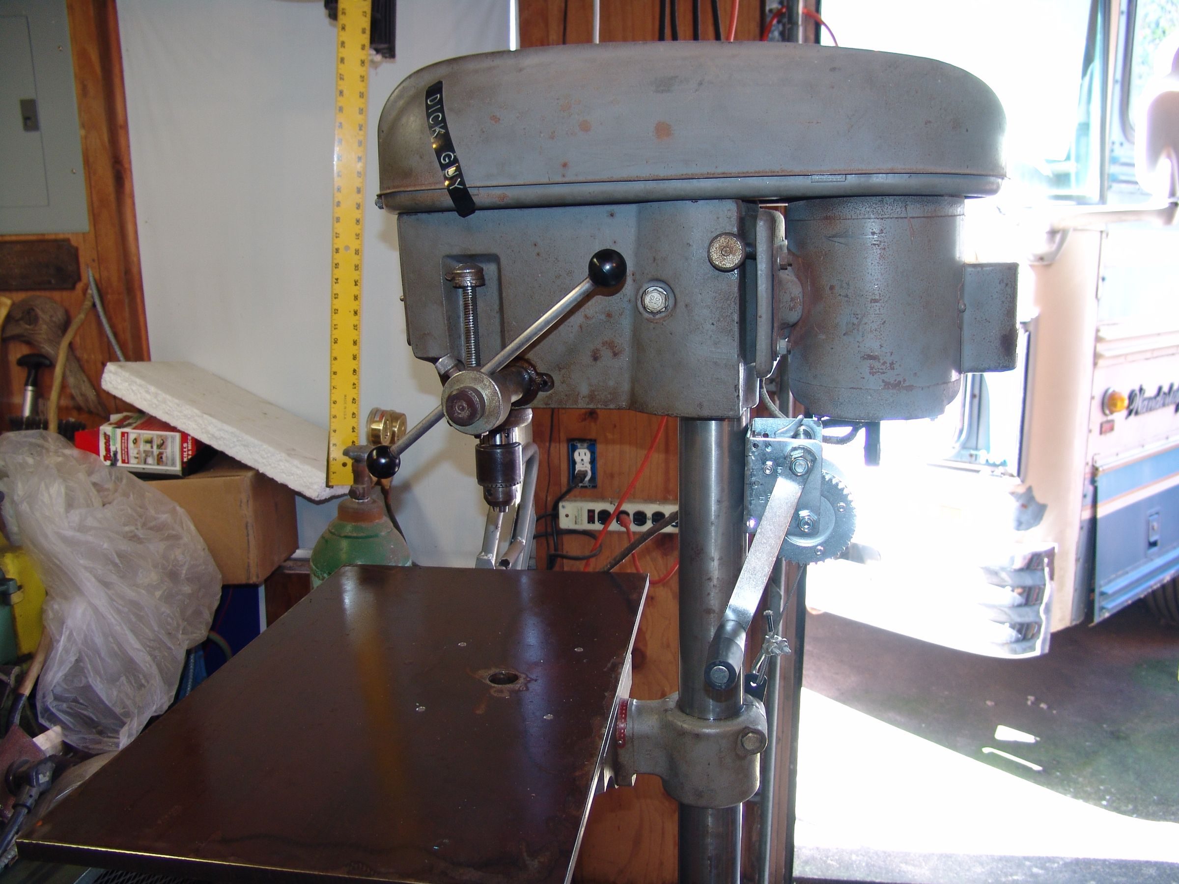 Drill Press Table Enlargement & Drill Press Table Winch