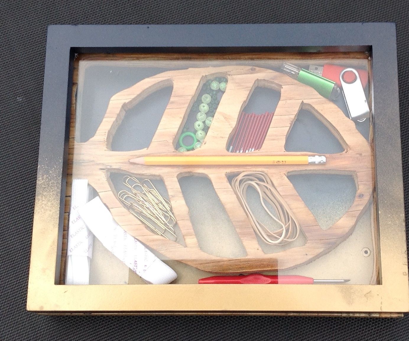 Decorative Leaf Shaped Organizer From a Picture Frame