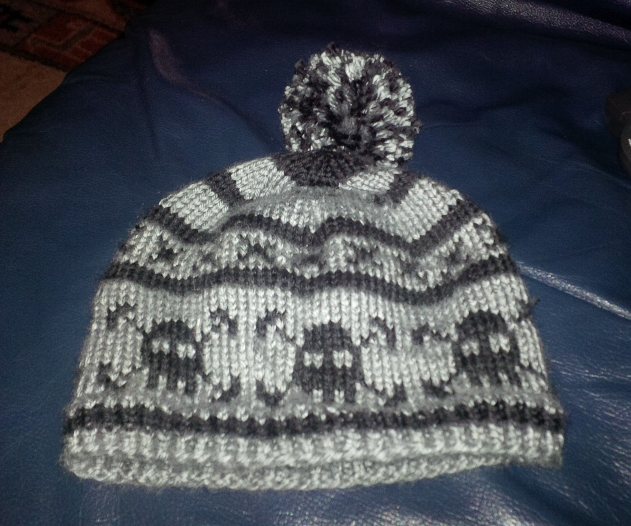 Knitted Skull and Bones Hat for Toddler