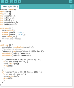 Program the Servo to Turn at a Certain Brightness