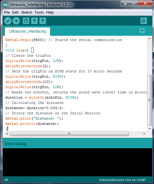 Distance Measurement Using Arduino Ultrasonic Sensor Code Distance