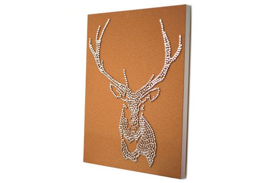 Stag Deer Head Drawing Pin Art