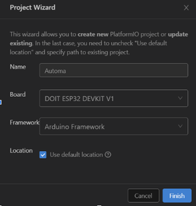 Setup Hardware Dengan Platformio