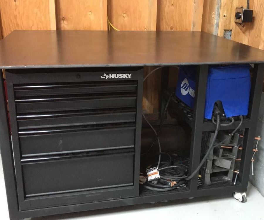 Heavy Duty Steel Welding and Work Table With Storage