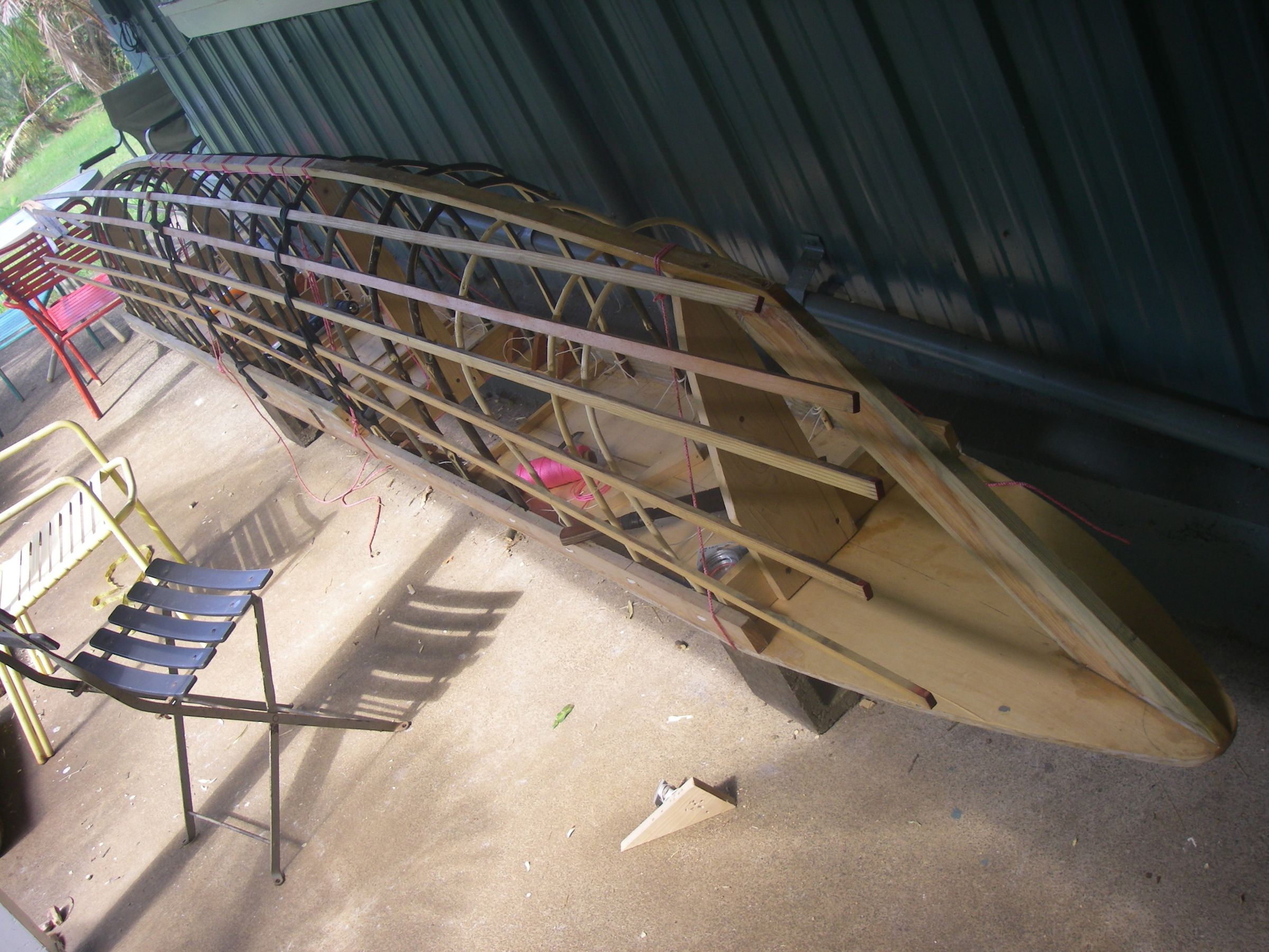 SkinOnFrame Outrigger Sailing Canoe. Chapter 3 Lash the Frame. 10