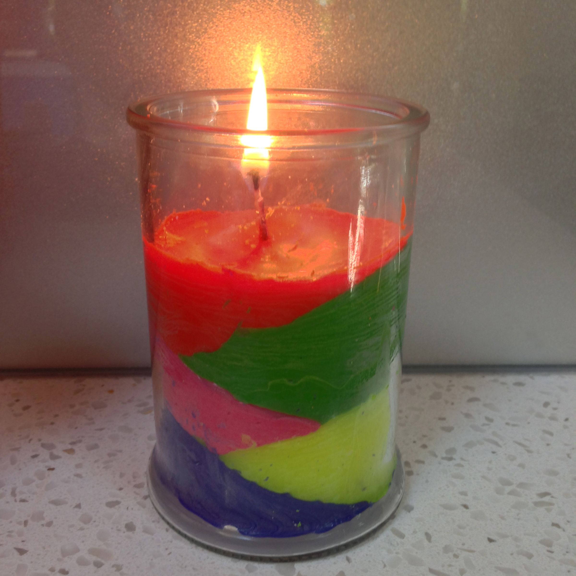 Colourful Zig-Zag Candle