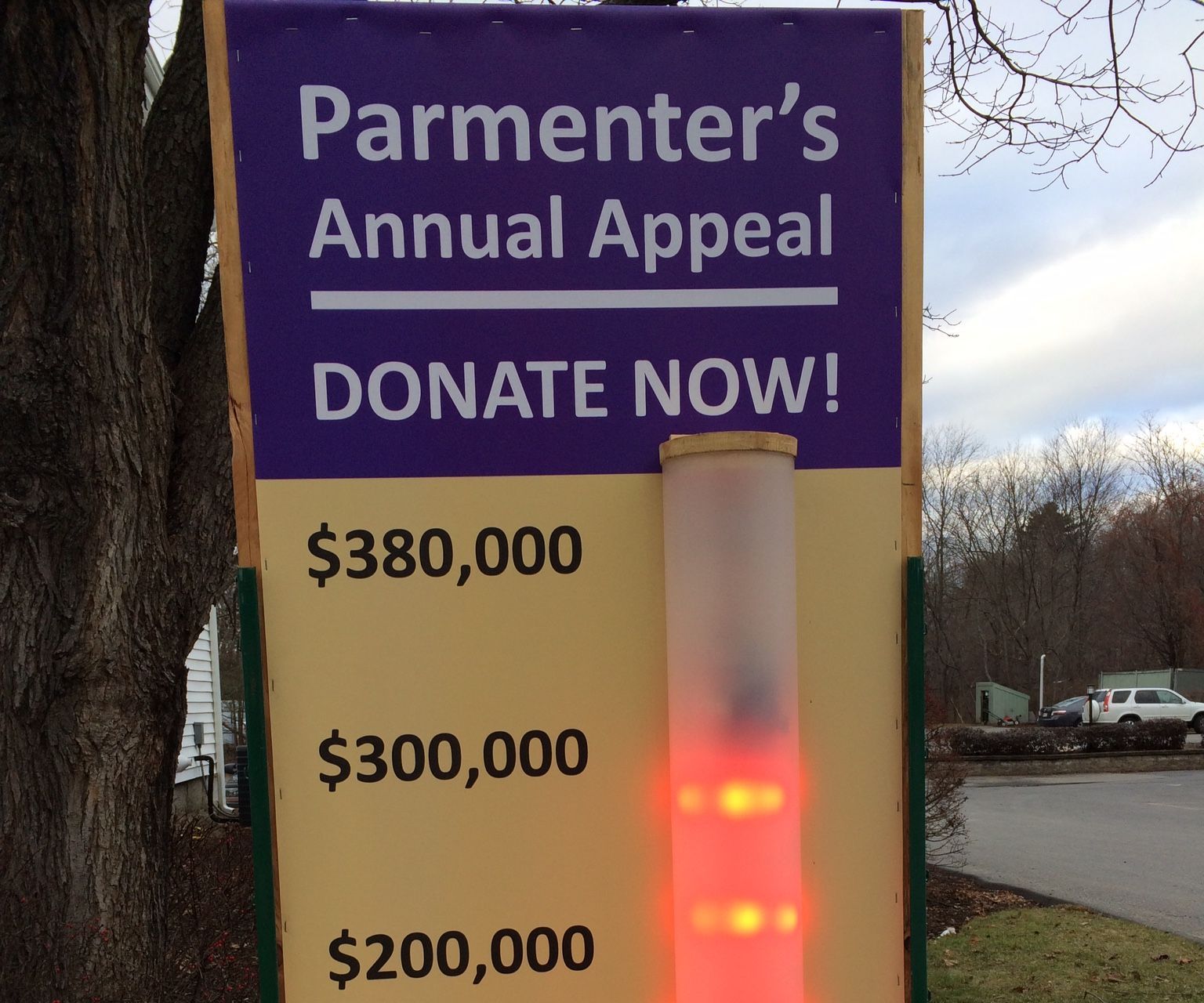 Dazzling Fundraising Sign: 140 Watts of Internet Connected LEDs