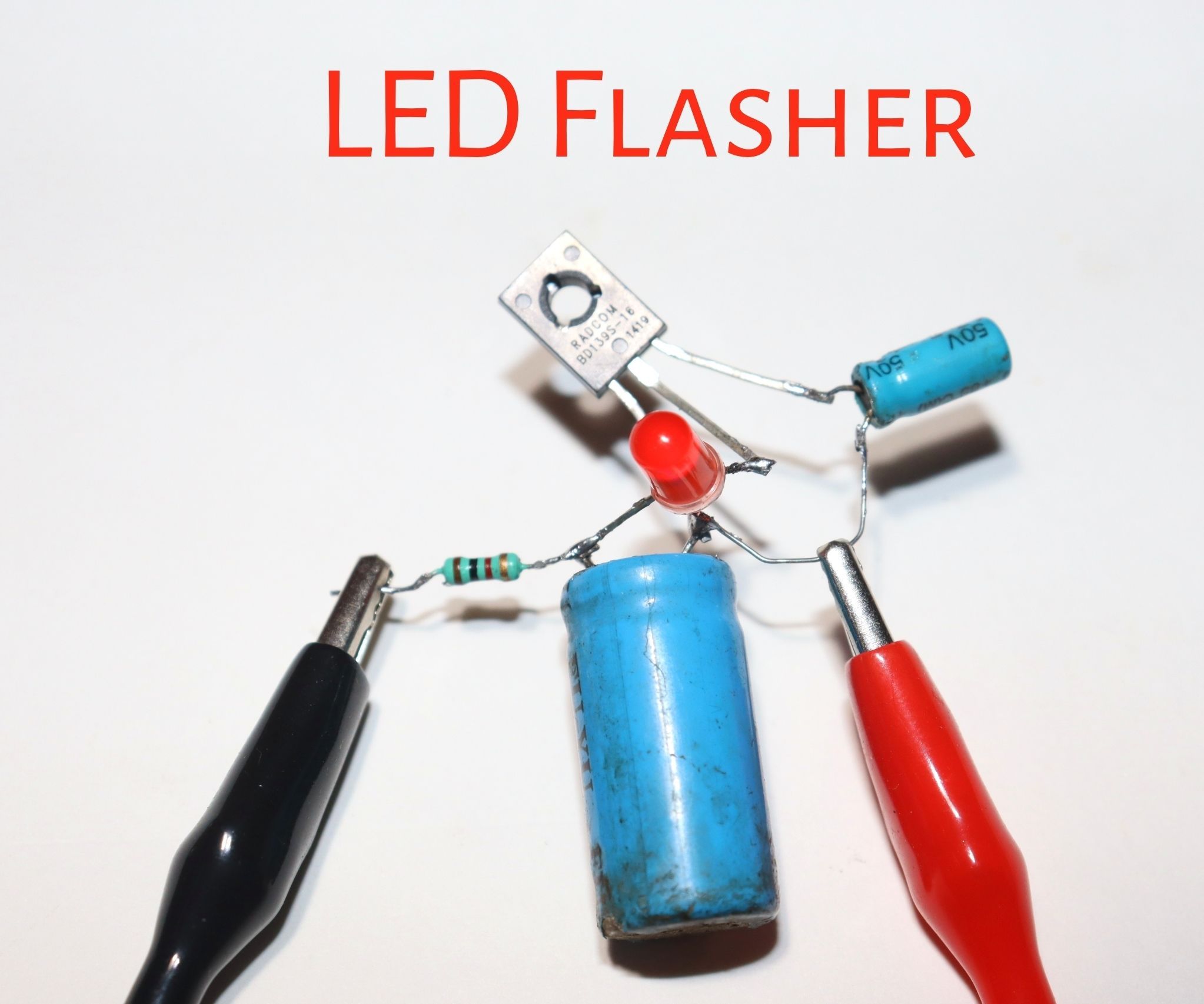 How to Make LED Flasher Circuit Using BD139 Transistor
