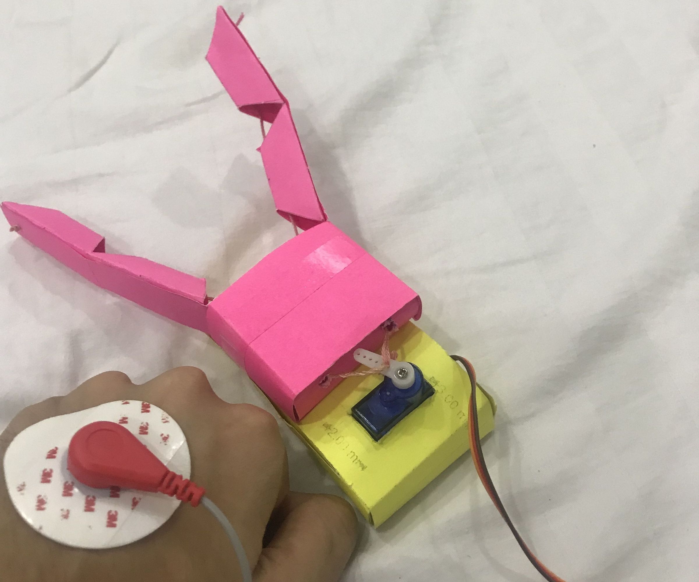 Human-Computer Interface:Function a Gripper(made by Kirigami) by Wrist Movement Using EMG.