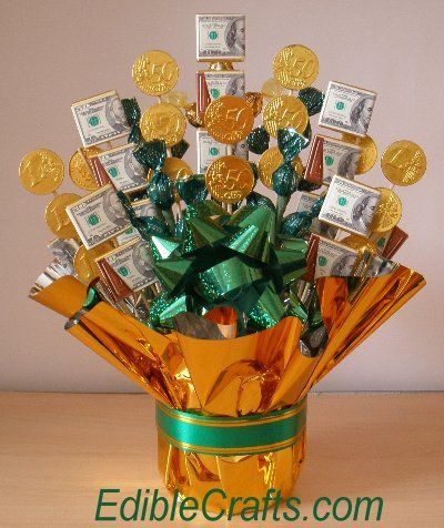 St Patrick Day Crafts: Money Candy Bouquet