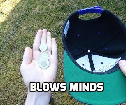How to Do Crazy Magic Coin Trick With Coins and a Hat!