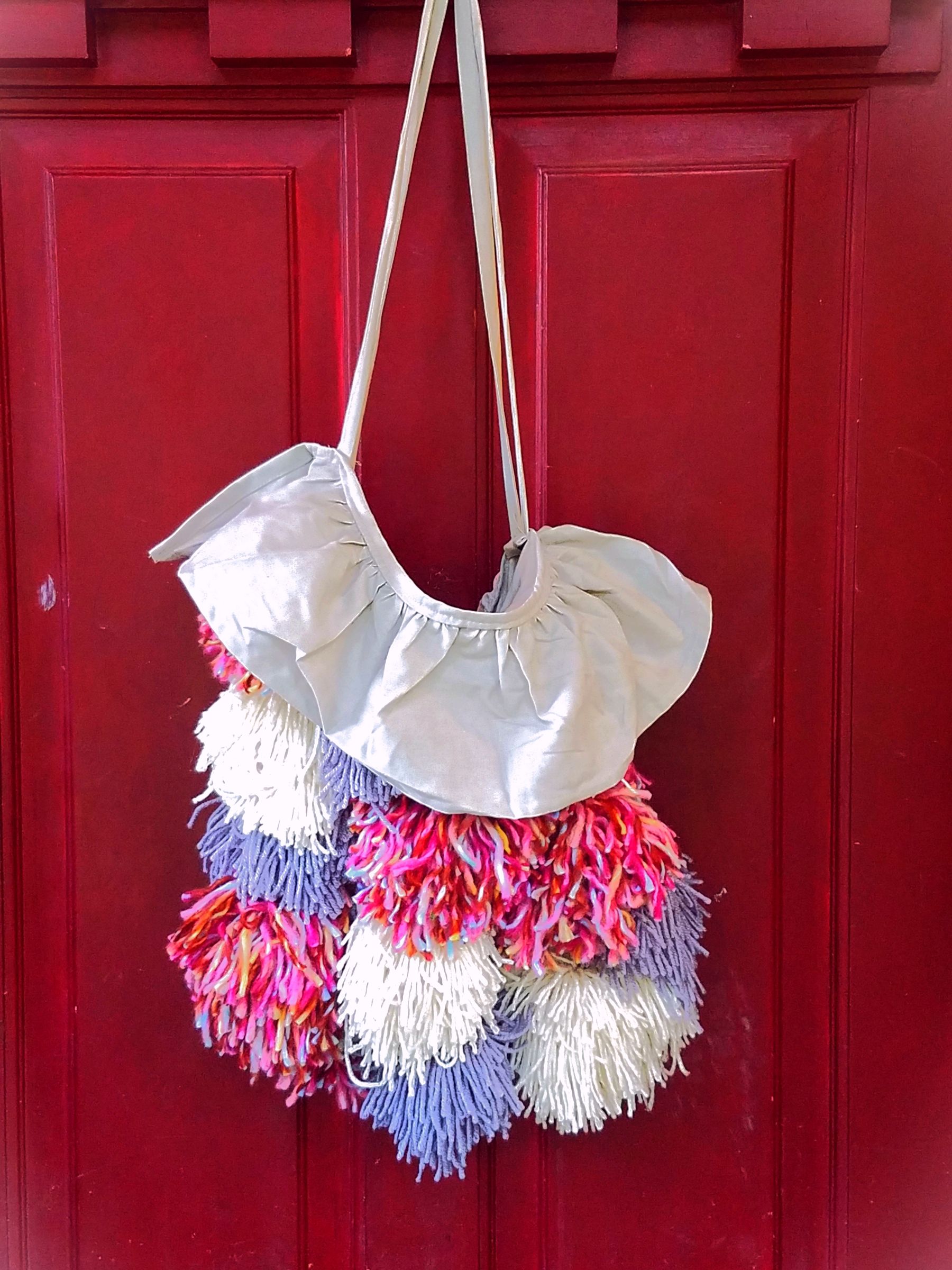 Lace Up Design Combination Bag 3pcs With Pom Pom Lemon Straw Bag, Embellished Bag, Lemon Bag, Pom Pom Bag  main image 2