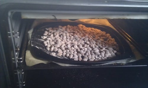 Remove Pan and Heat Almonds