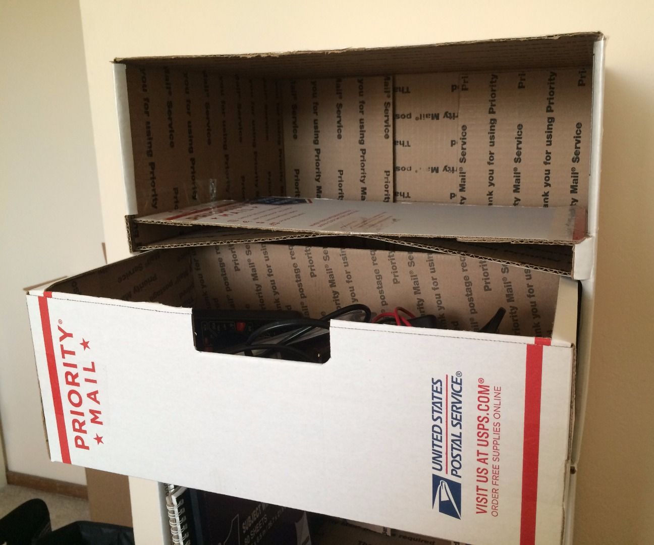 Cardboard Shelves and Drawers for Almost FREE 