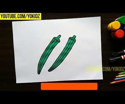 HOW TO DRAW LADY FINGER VEGETABLE