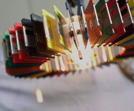 Floppy Disk Chandelier