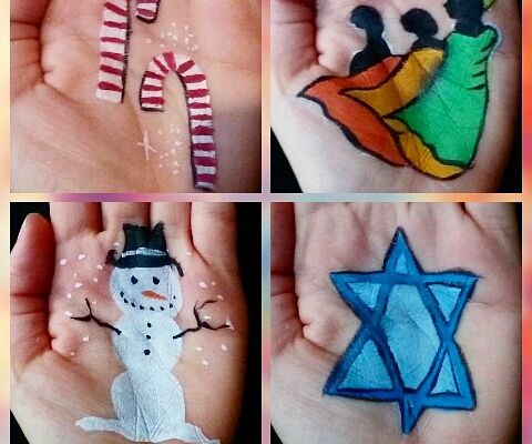 Holiday Icon Cheek / Hand Art
