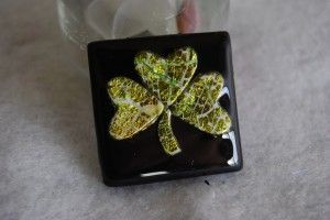 Polymer Clay Shamrock Pin