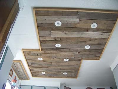 Inexpensive kitchen light upgrade, using pallet wood