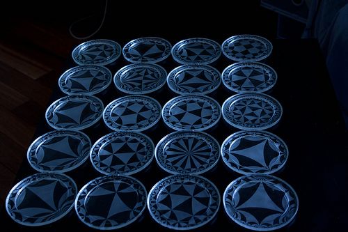 Poincare disk tiling coasters