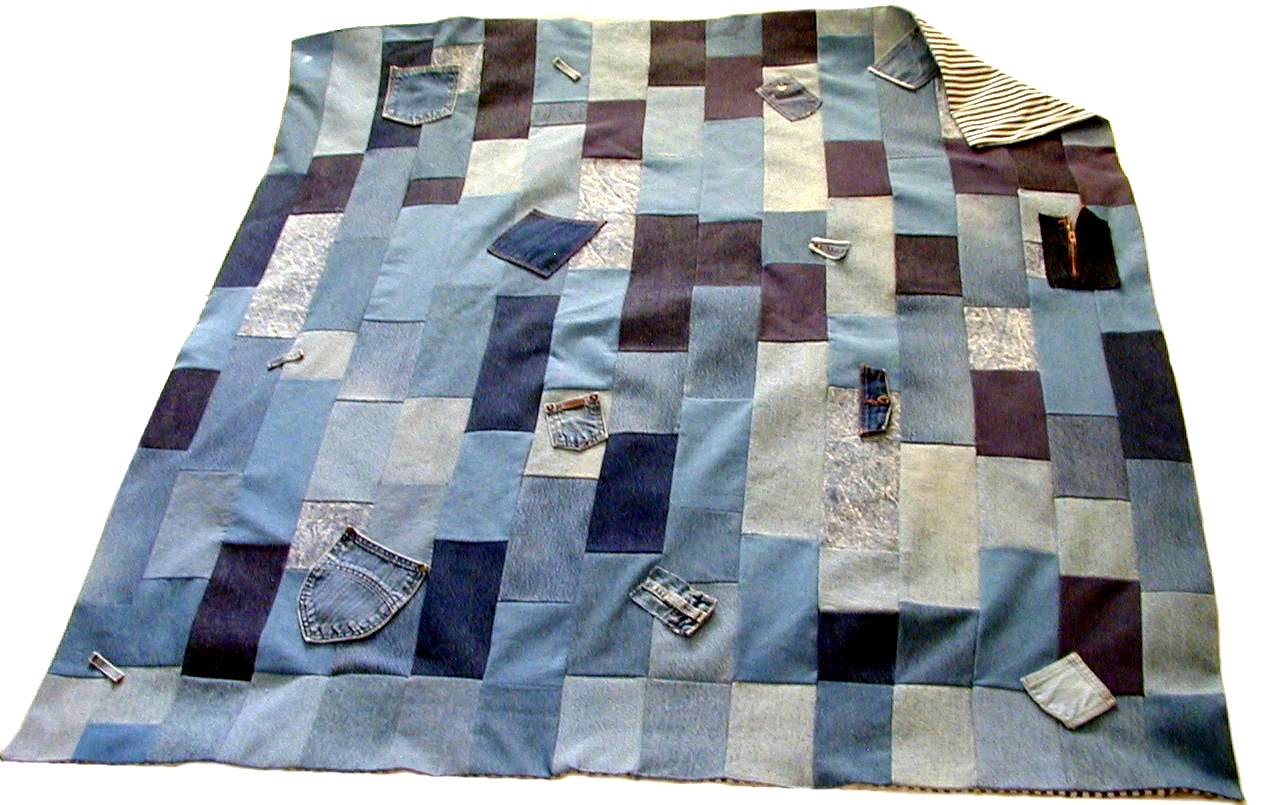 Scrap Denim Strip Quilt