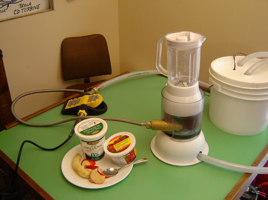 Recycled Off-Grid Tesla CD Turbine Power-Boost Blender