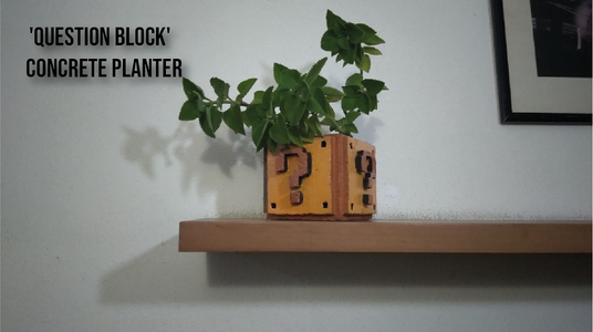 'Question Block' Concrete Planter