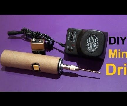 DiY Mini Drill Works With 9 Volt Battery & AC to DC Electric Adapter 