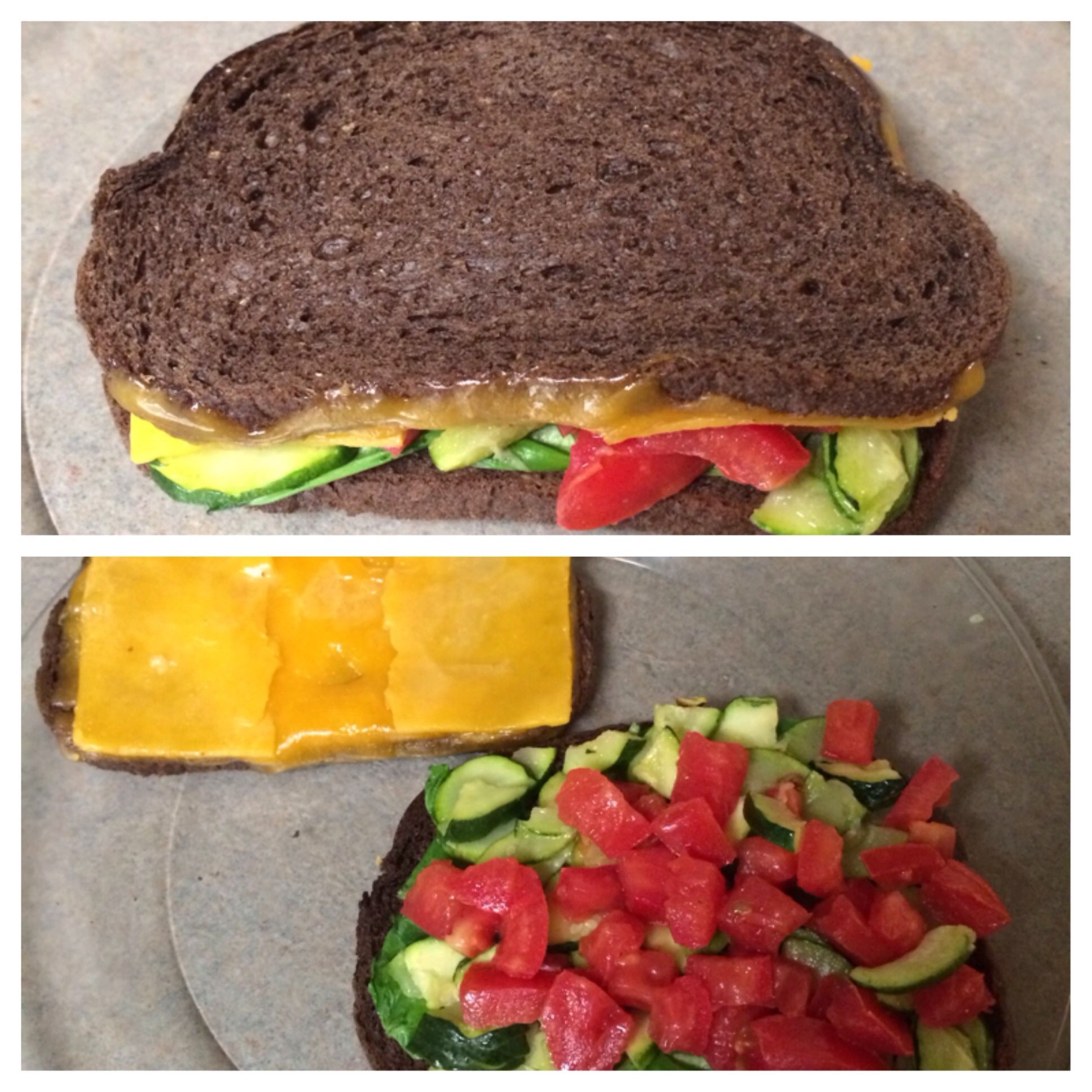 Cheesy Tomato Zucchini Gourmet Sandwich  