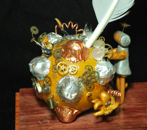 Steampunk Katamari Quill and Ink Stand