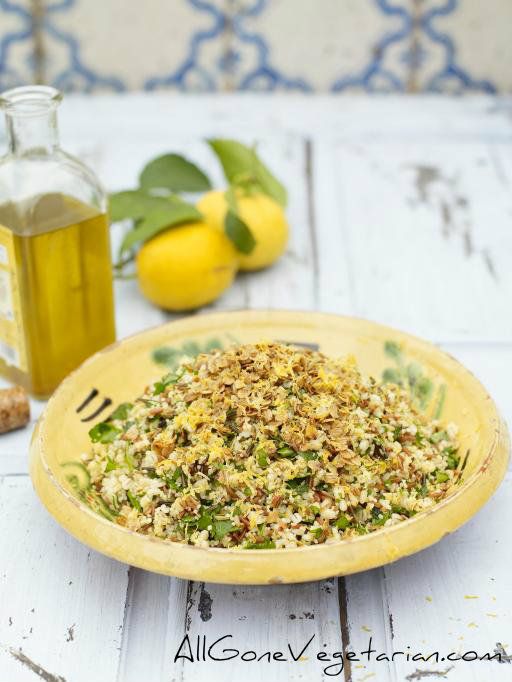 Four Grain Salad With Garlic, Lemon & Herbs - AllGoneVegetarian