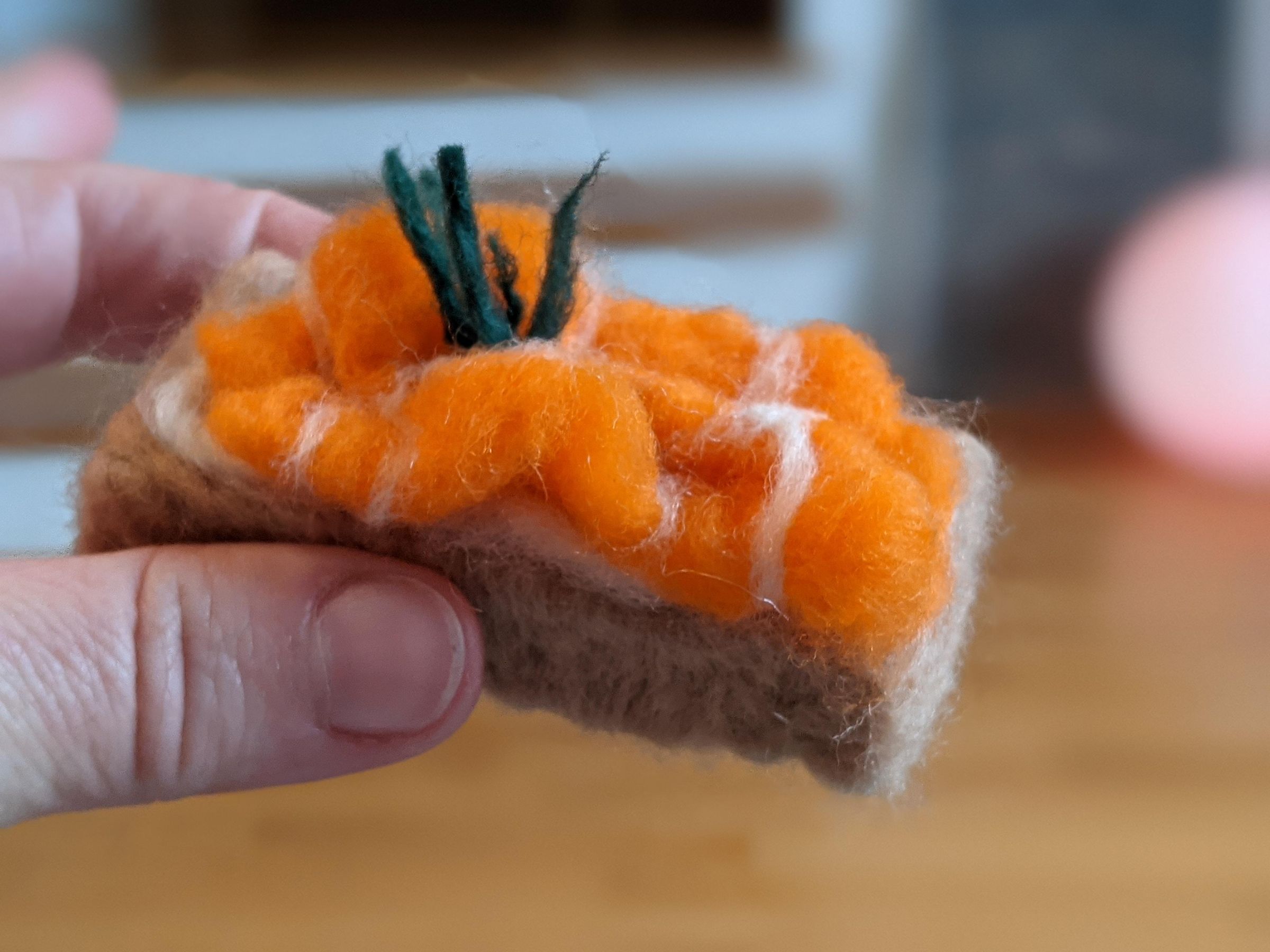 NeedleFelted Smoked Salmon High Tea Sandwich 5 Steps (with Pictures