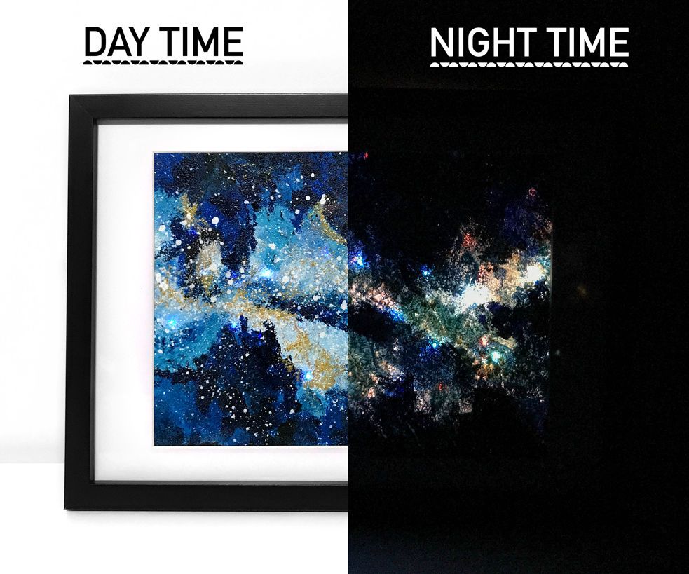 Glowing LED Galaxy Painting