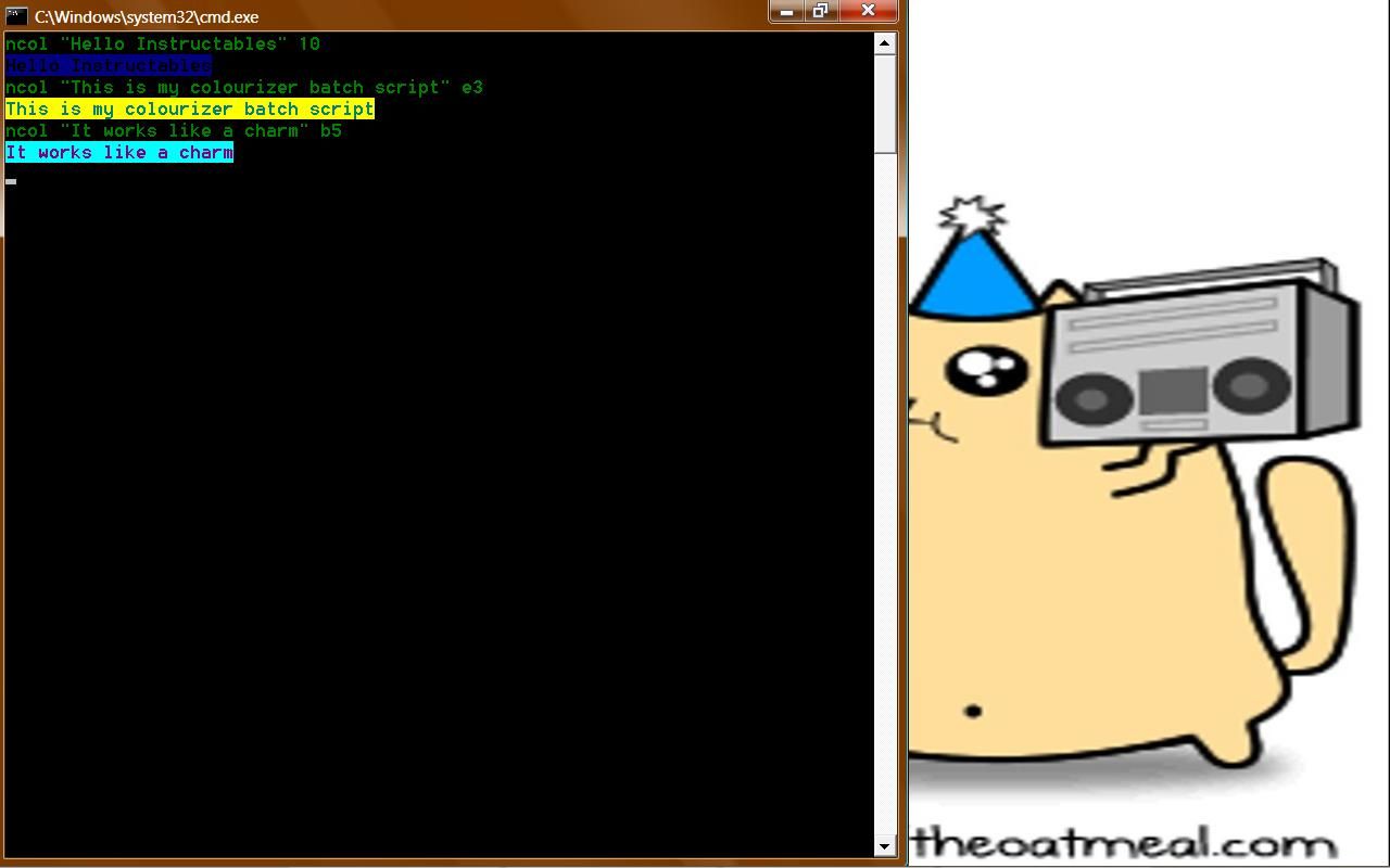Different Colours in Batch Files