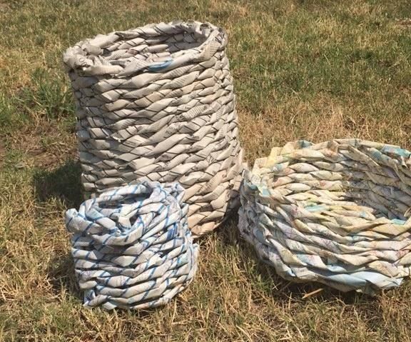 Waste Paper Baskets From Real Waste Paper