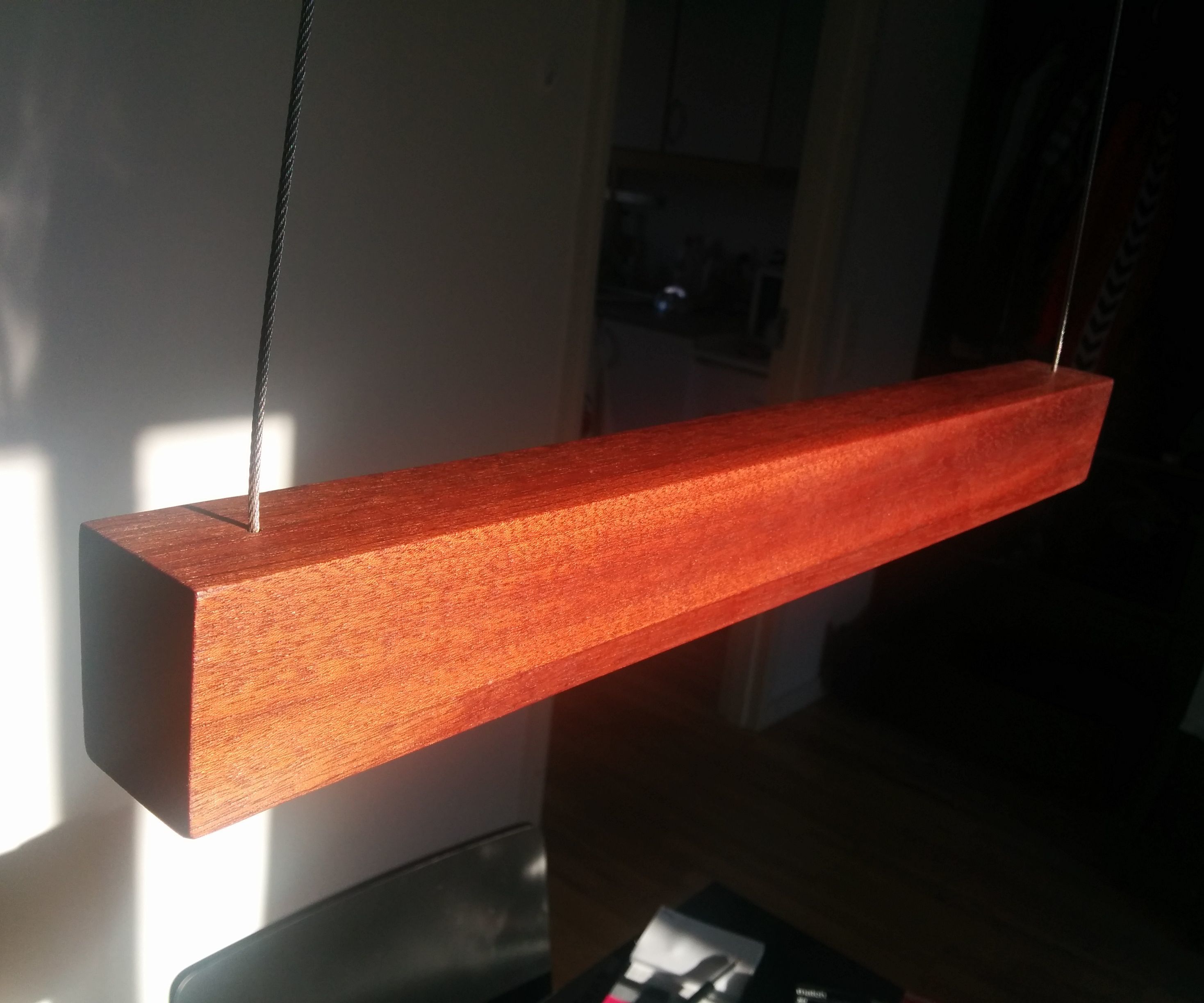 Mahogany & LED dinner table lamp