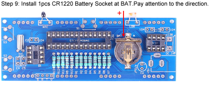 Install 1pcs CR1220 Battery Socket at BAT