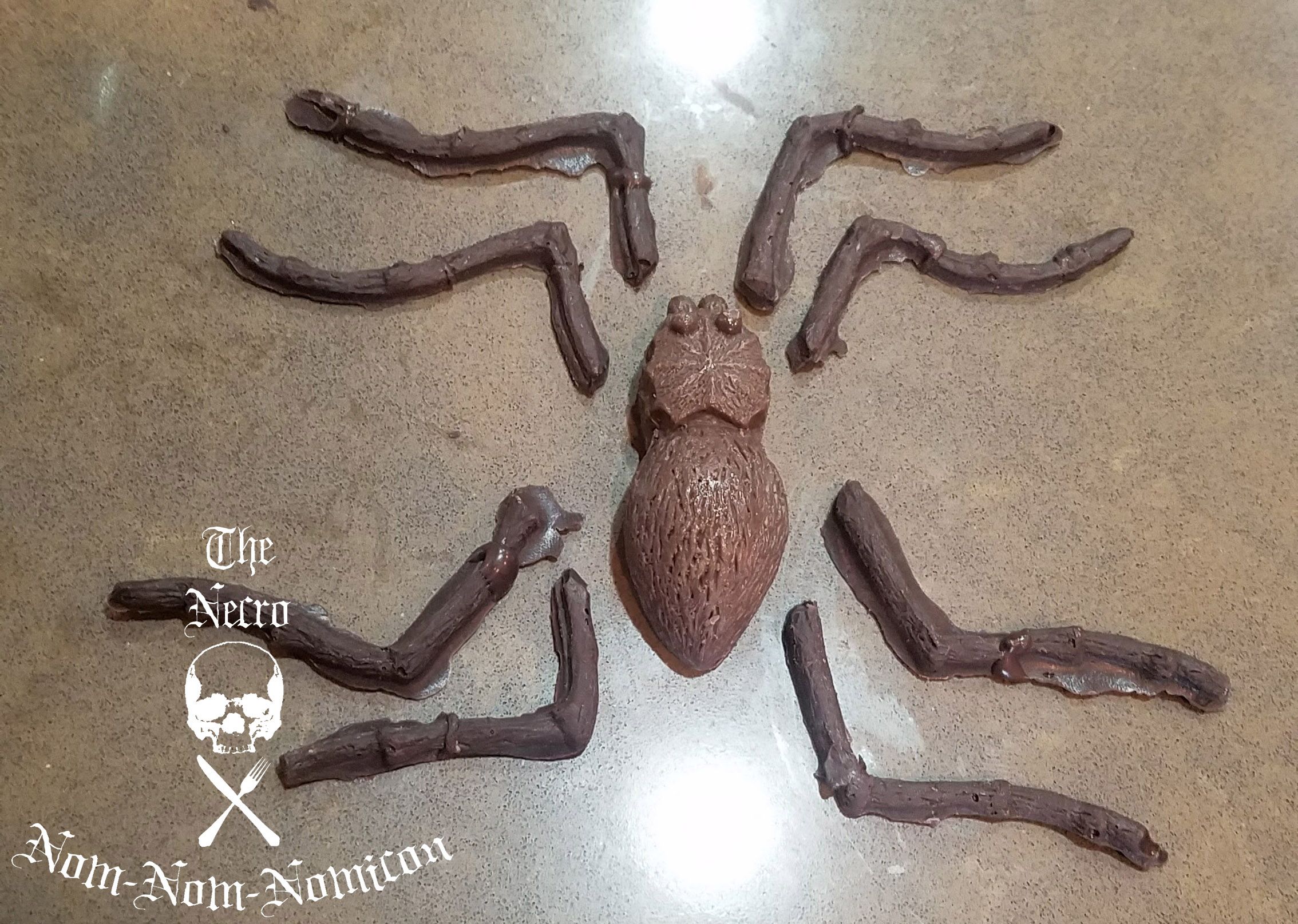 Dark Chocolate Spiders Filled With Marshmallow Eggs : 7 Steps