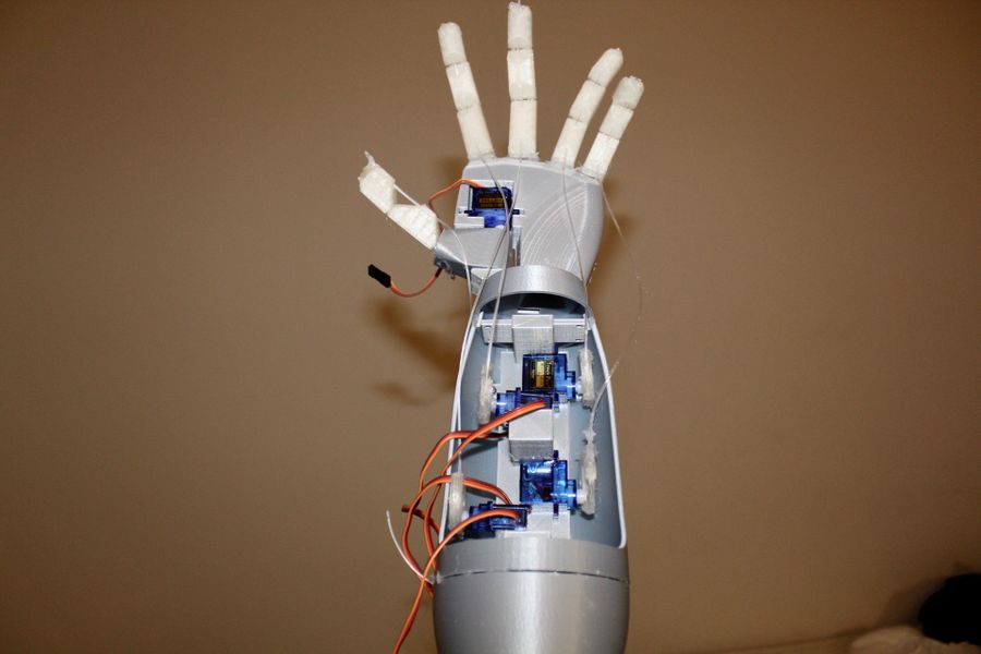 3D Printed Robotic Hand With Bluetooth Control : 18 Steps (with ...