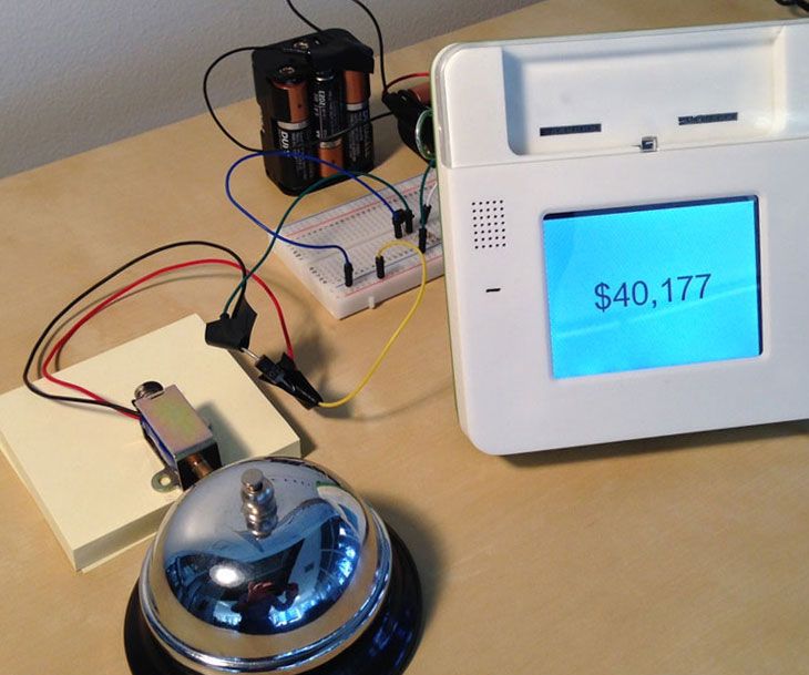 A Monitor That Rings a Bell Every Time a Person Supports a Crowdfunding Campaign