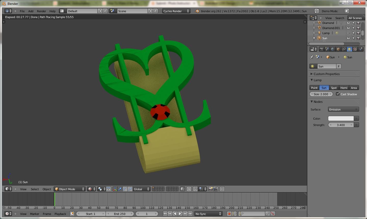 Making a Heart ($) Shaped Money Clip in Blender